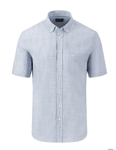 FYNCH HATTON Slub Cotton Short Sleeve Shirt